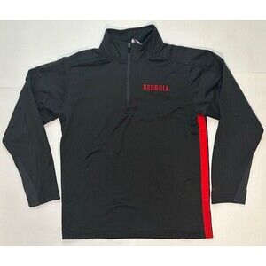 Nike Georgia Bulldogs 1/4 Zip Pullover Men’s Small Black Red Football